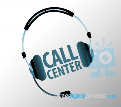 Headphone Of Call Center Stock Image