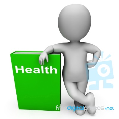 Health Book And Character Shows Books About Healthy Lifestyle Stock Image