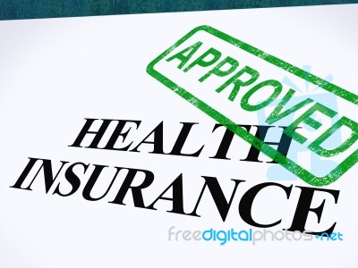 Health Insurance Approved Stamp Stock Image