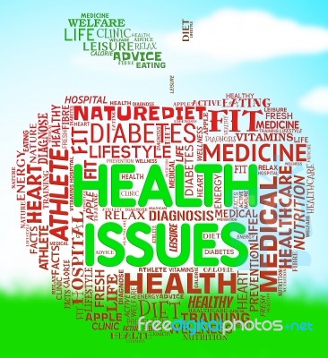 Health Issues Apple Indicates Medical Concerns And Wellbeing Stock Image