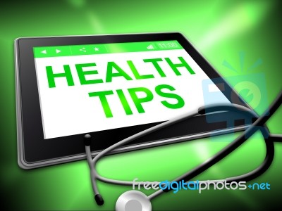Health Tips Indicates Wellness Support 3d Illustration Stock Image