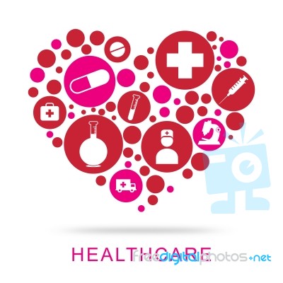 Healthcare Icons Shows Preventive Medicine And Doctor Stock Image