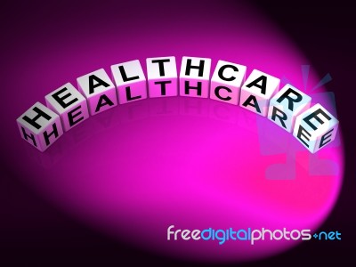 Healthcare Letters Show Medical Wellbeing And Health Checks Stock Image
