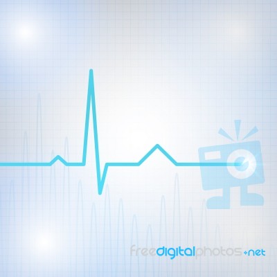 Healthcare  Medical Background With Heart Cardiogram Stock Image