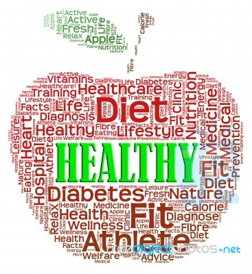 Healthy Apple Indicates Care Wellness And Wellbeing Stock Image