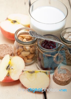 Healthy Breakfast Ingredients Stock Photo