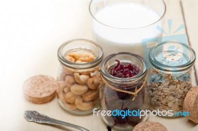 Healthy Breakfast Ingredients Stock Photo