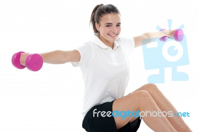 Healthy Exercising Fitness Caucasian Teenager Stock Photo