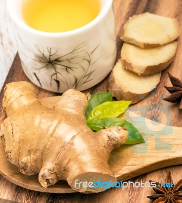 Healthy Ginger Tea Represents Refreshment Herbals And Wellness Stock Photo