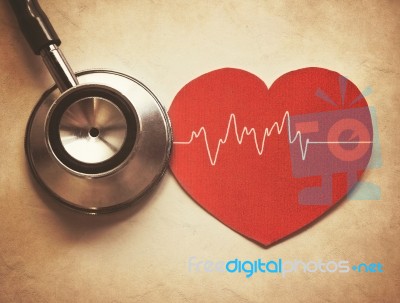 Heart And Stethoscope Stock Photo