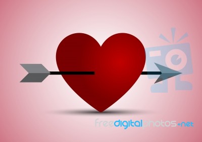 Heart Arrow  Background Stock Image
