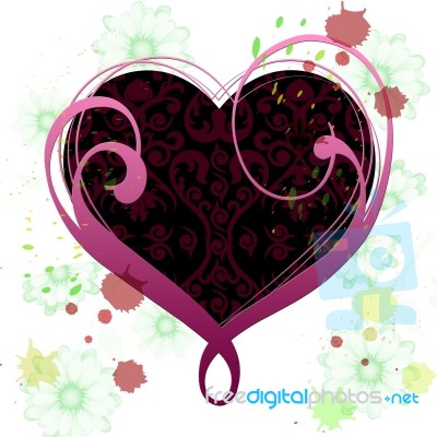 Heart Background Means Valentines Day And Abstract Stock Image
