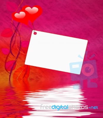 Heart Balloons On Note Displays Love Message Or Letter Stock Image