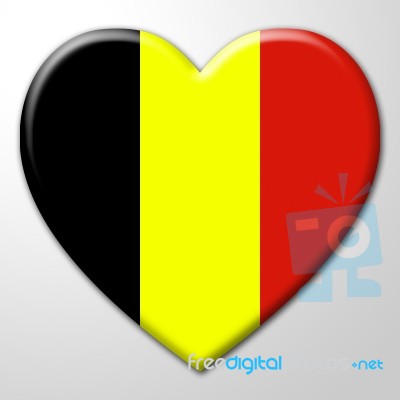 Heart Belgium Shows Valentines Day And Affection Stock Image