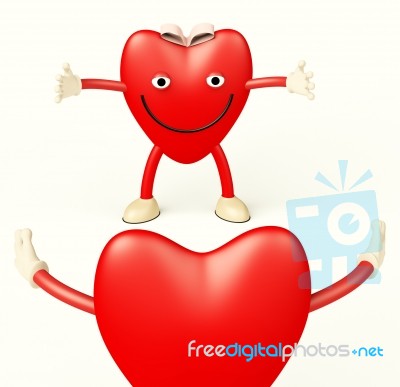 Heart Cartoon With Love And Romance Stock Image