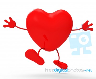 Heart Character Means Valentine's Day And Affection Stock Image