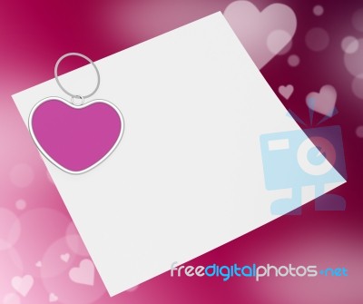 Heart Clip On Note Means Valentines Card Or Romantic Letter Stock Image