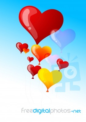 Heart Color Balloon Stock Image