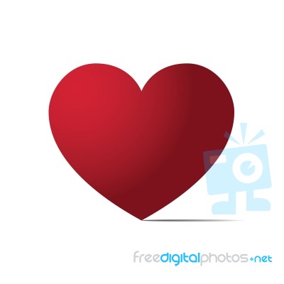 Heart Love Flat Design Icon  Illustration Stock Image