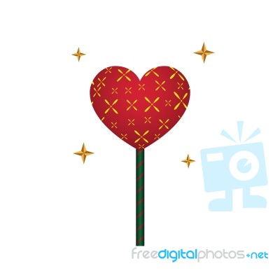 Heart Love Lollipop Sweet Food Flat Design Icon  Illustrat Stock Image