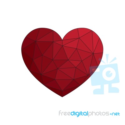 Heart Love Polygon Geometric Thin Line Flat Design Icon  I Stock Image