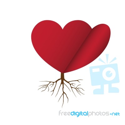 Heart Love Root Flat Icon  Illustration Stock Image