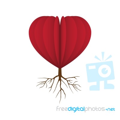 Heart Love Root Flat Icon  Illustration Stock Image