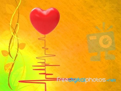 Heart On Electro Shows Red Pulse Or Pressure Test Stock Image