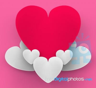 Heart On Heart Clouds Shows Romantic Heaven Or In Love Sensation… Stock Image