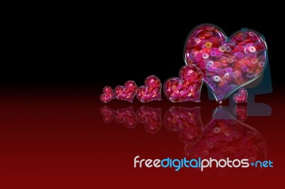 Heart Pink Sequin Stock Image