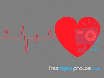 Heart Pulse Means Empty Space And Blank Stock Image