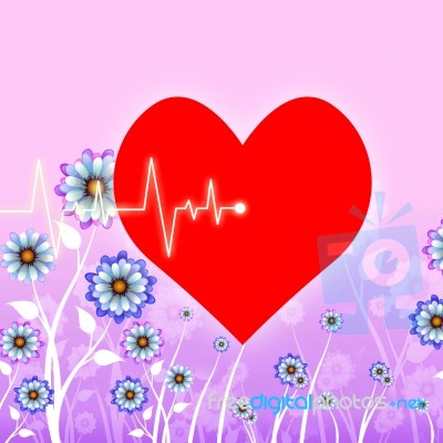 Heart Pulse Represents Valentines Day And Cardiology Stock Image