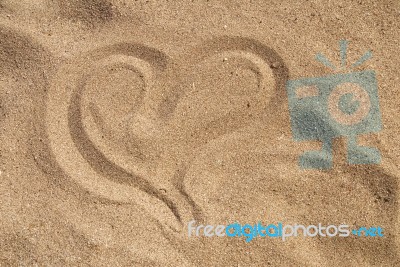 Heart Shape In Sand Stock Photo