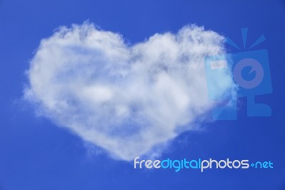 Heart Shape Of White Cloud On Blue Sky Stock Photo
