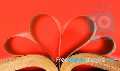 Heart Shaped Book Stock Photo