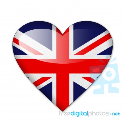 Heart Shaped Britain Flag Stock Image