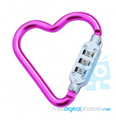 Heart Shaped Carabiner Stock Photo
