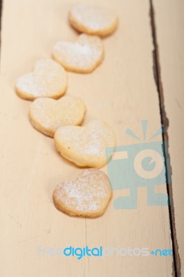 Heart Shaped Shortbread Valentine Cookies Stock Photo