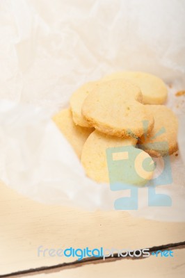 Heart Shaped Shortbread Valentine Cookies Stock Photo