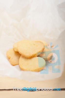 Heart Shaped Shortbread Valentine Cookies Stock Photo