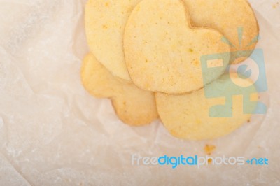 Heart Shaped Shortbread Valentine Cookies Stock Photo