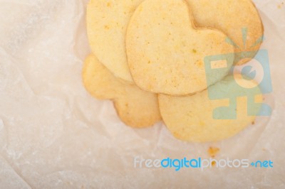 Heart Shaped Shortbread Valentine Cookies Stock Photo