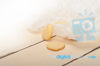 Heart Shaped Shortbread Valentine Cookies Stock Photo