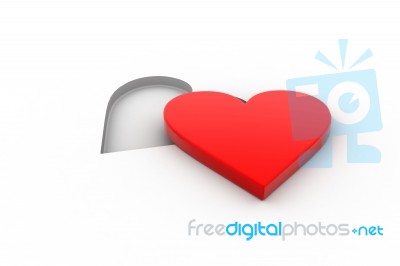 Heart Sign Cutting In White Stock Image