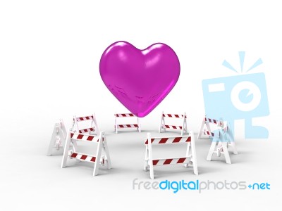 Heart Surrounded By Barriers Stock Image