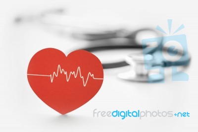 Heart Symbol And Stethoscope Stock Photo
