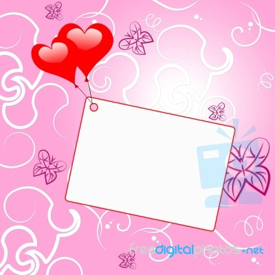 Heart Tag Shows Blank Space And Hearts Stock Image