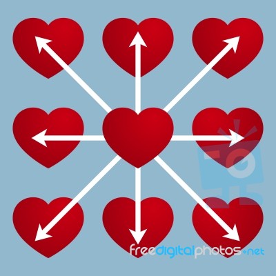 Heart With Arrow Design Stock Image