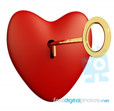 Heart With Key Stock Image