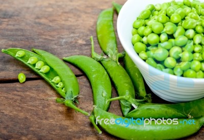 Hearthy Fresh Green Peas Stock Photo